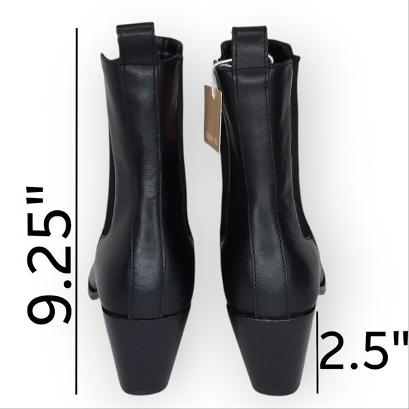 Dolce Vita Shadie H2O Bootie Black Leather Size 7 Pointed Toe Western Boho NWT - Picture 11 of 13